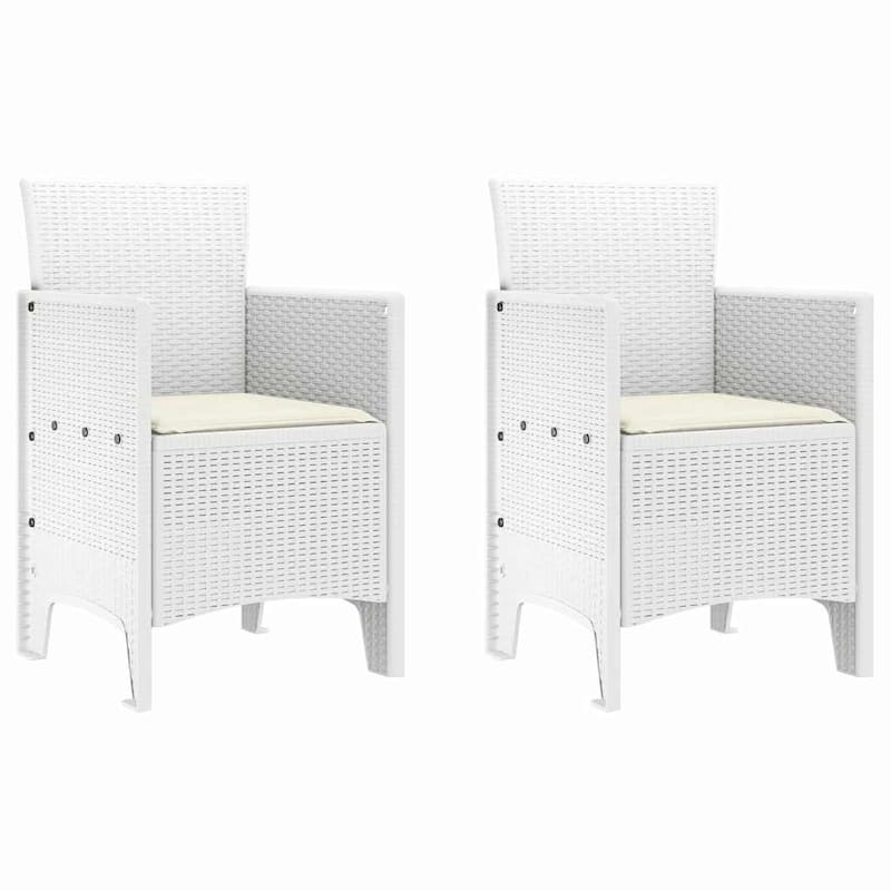 vidaXL Garden Chair 2/4 pcs Anthracite/Brown/White 53 x 49 x 85 cm PP - 53 x 49 x 85 cm