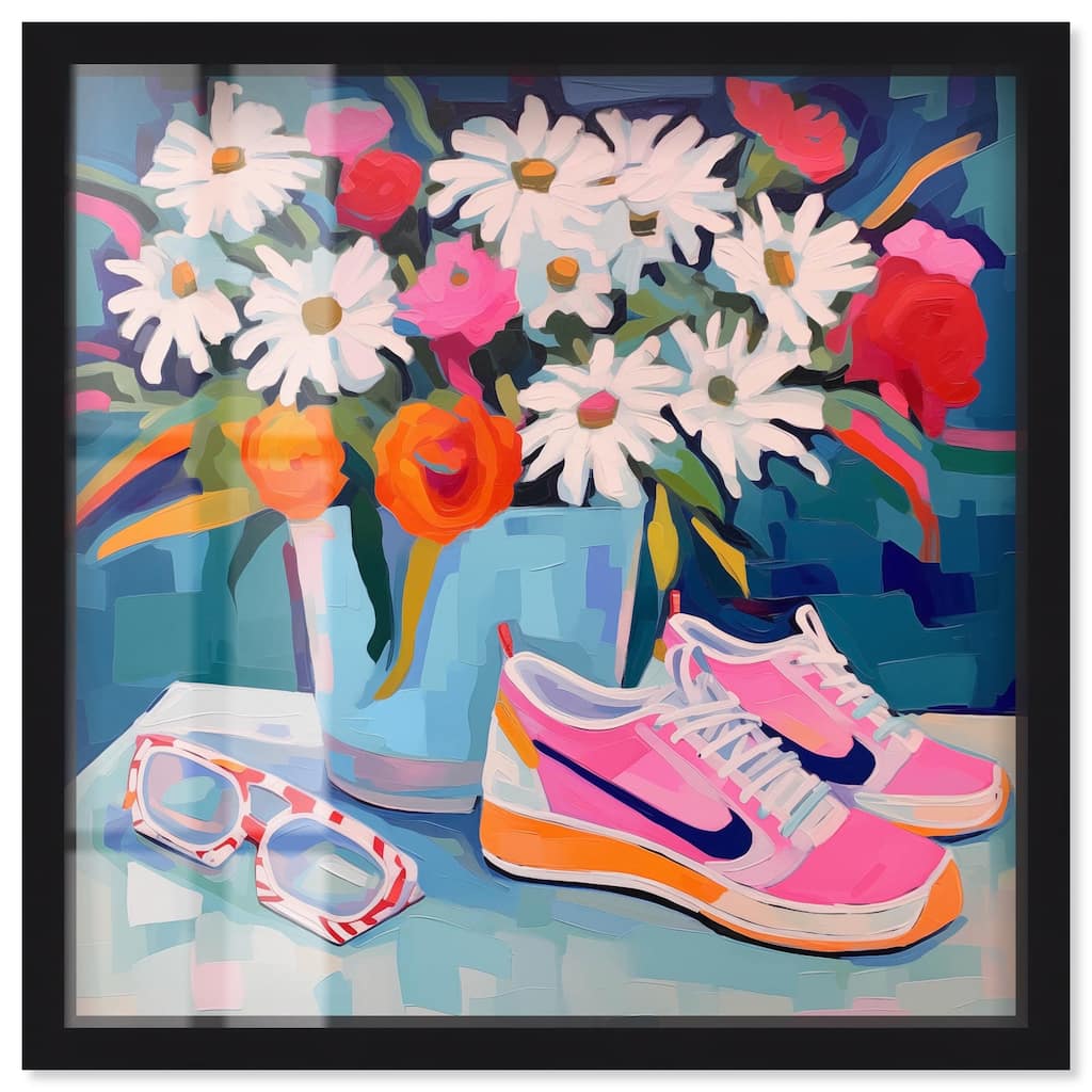 Whimsical Sneakers Flower Vase Shadowbox by Art Remedy
