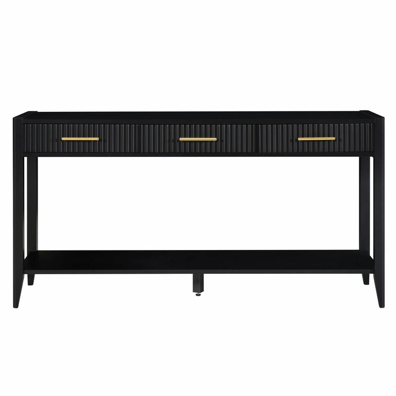 High-Quality Entryway Console Table with Vertical Stripe Drawers