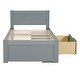 preview thumbnail 24 of 33, Twin Platform Bed with Drawer and Two Storage Shelves, No Box Spring Needed