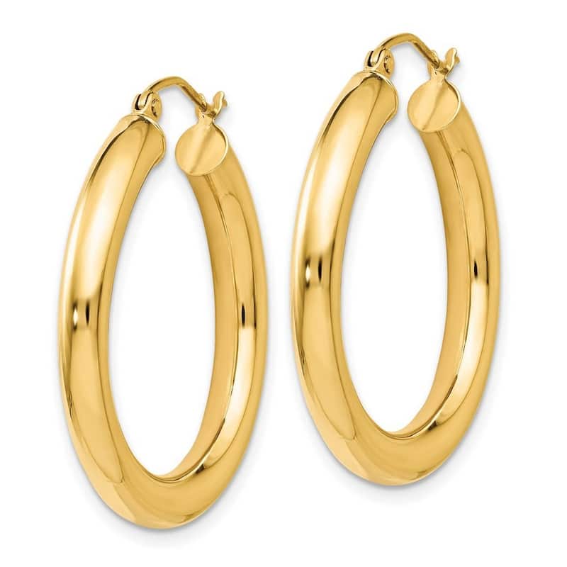 Curata 14k Yellow Gold Polished Lightweight 31x4mm Hoop Earrings