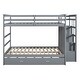 preview thumbnail 39 of 43, Full Over Full Bunk Bed with Twin Size Trundle and Staircase