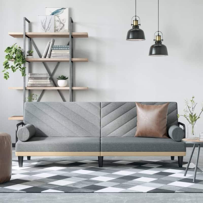 vidaXL Sleeper Sofa with Armrests Sofa Couch Recliner Chair Loveseat Fabric - 80.7" x 35" x 27.6" - Light gray