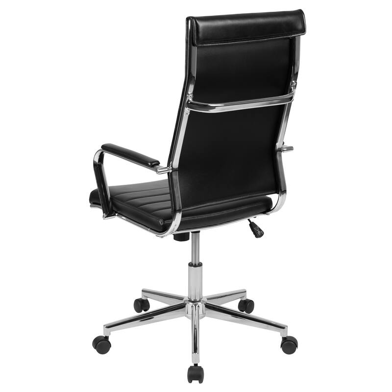 High Back LeatherSoft Contemporary Ribbed Executive Swivel Office Chair