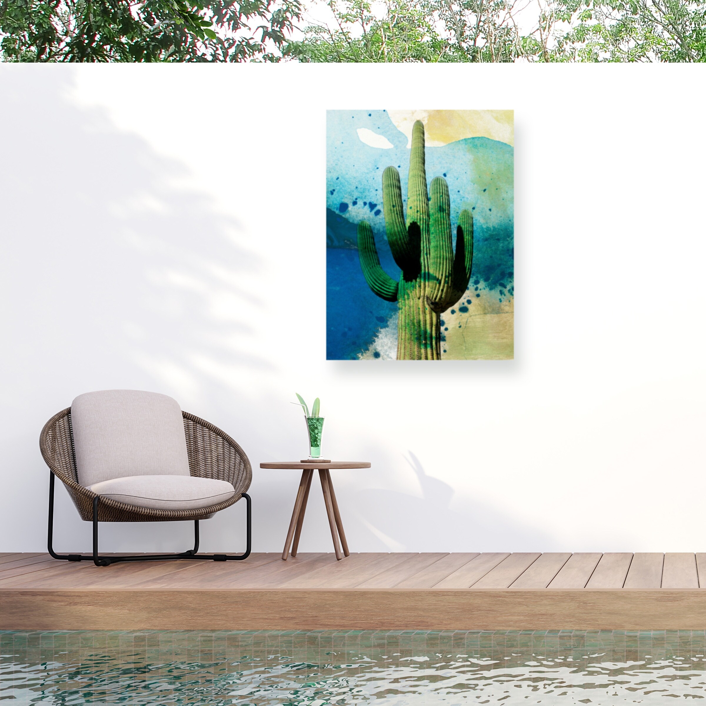 Sisa Jasper 'Cactus Abstract' Outdoor Canvas - Bed Bath & Beyond - 38283886