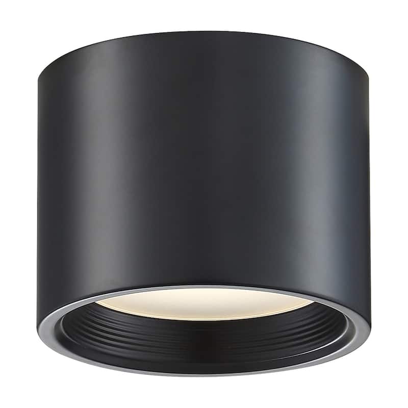 Reel 1-light Black LED Small Flush Mount - Black, White