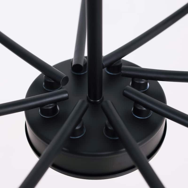 Oriea Modern Farmhouse 12-Light Black Wheel Chandelier Classic Candle Light for Dining Living Room