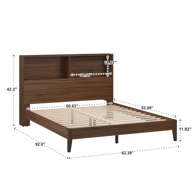 Malins Bookcase Queen Platform Bed with USBs by iNSPIRE Q Classic