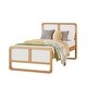 preview thumbnail 6 of 7, Twin Size Solid Wood Platform Bed, Walnut & White
