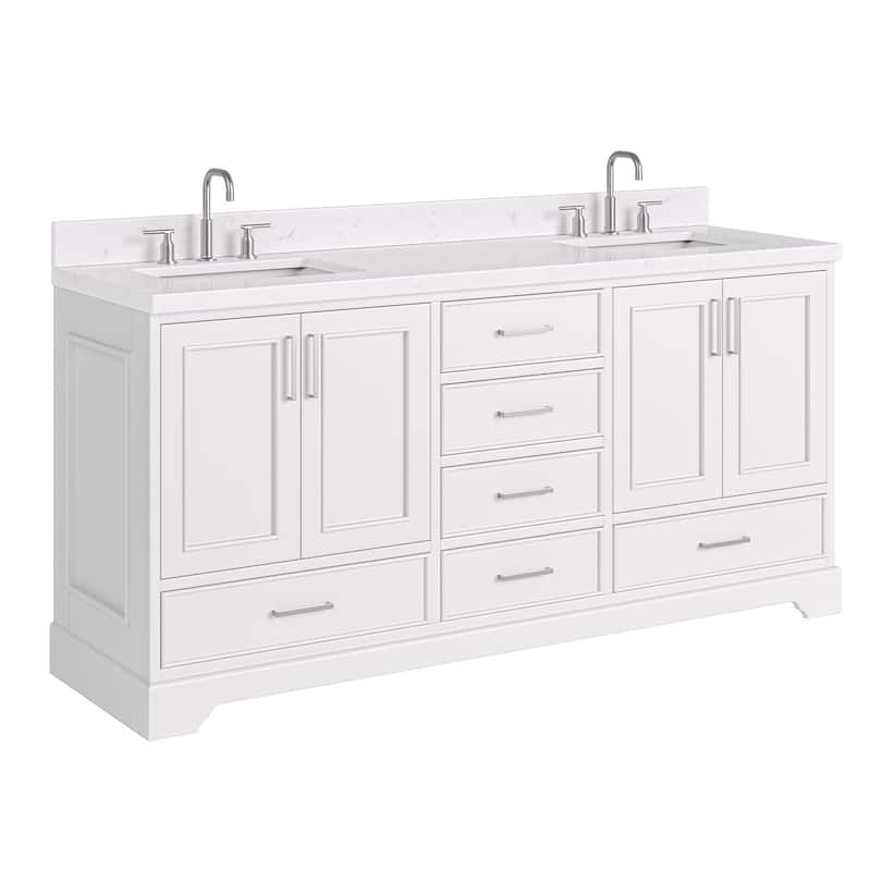 Ariel M072DCQRVO Stafford 72" Free Standing Double Basin Vanity Set