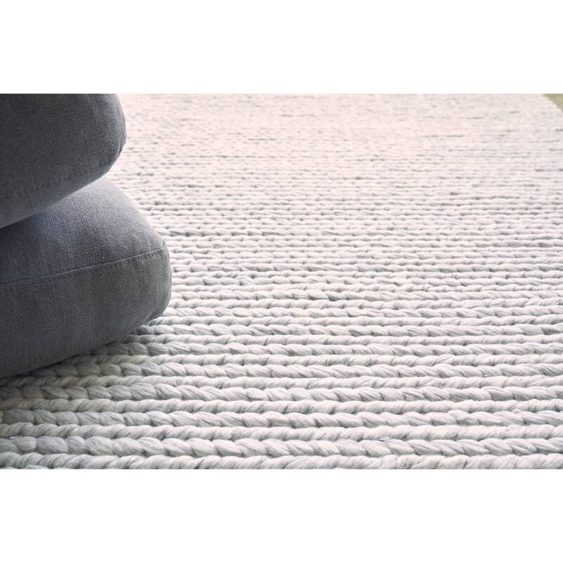 EXQUISITE RUGS Arlow Handwoven Polyester/Cotton Light Grey Area Rug.