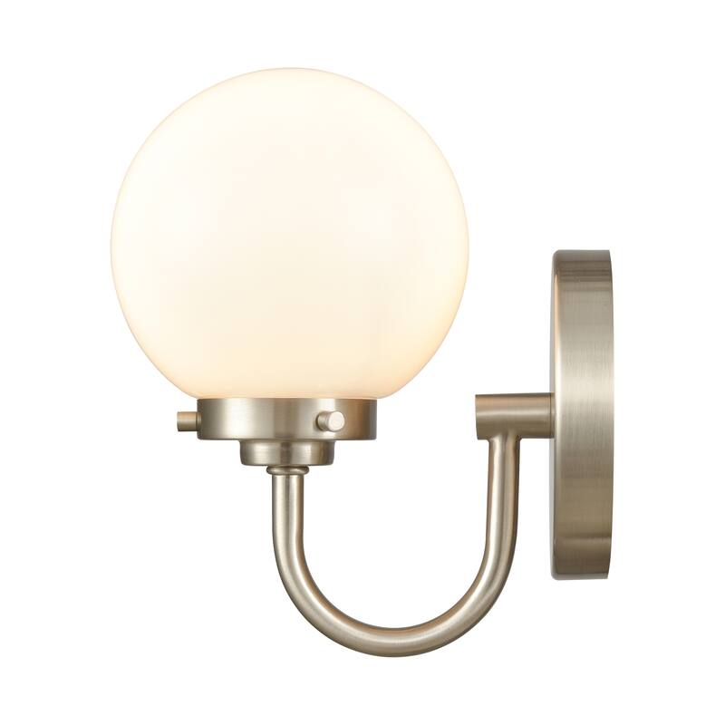 Elk Home Fairbanks Brushed Nickel With Opal Shade 1 Light Sconce