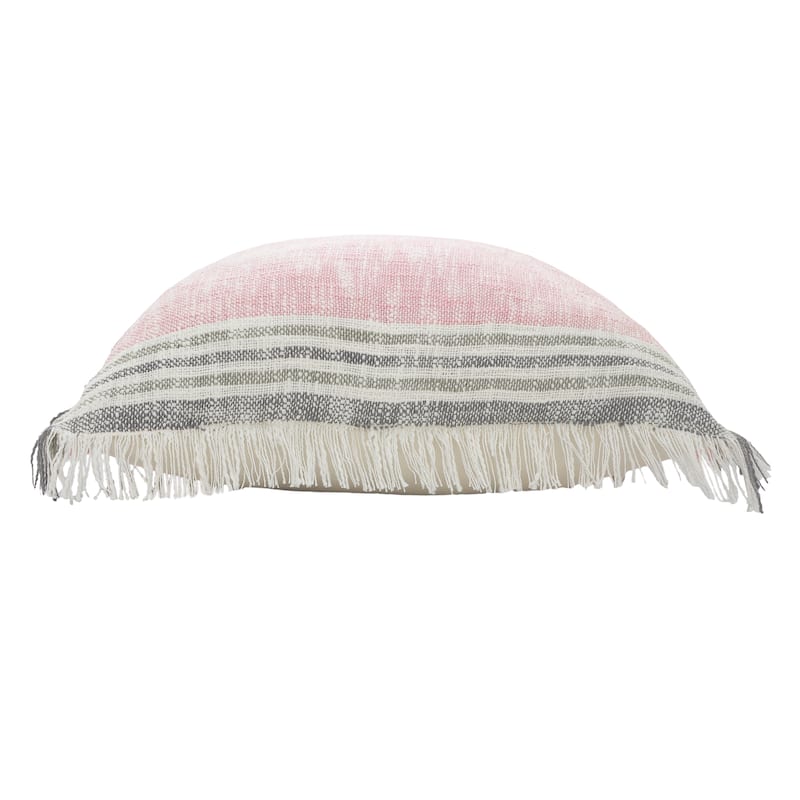 Sevita Stephanie Colorblock Casual Throw Pillow with Fringe