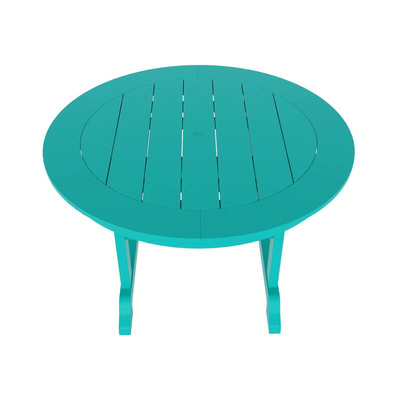 Polytrends Laguna 5-Piece Round Table Folding Highback Chair Dining Set