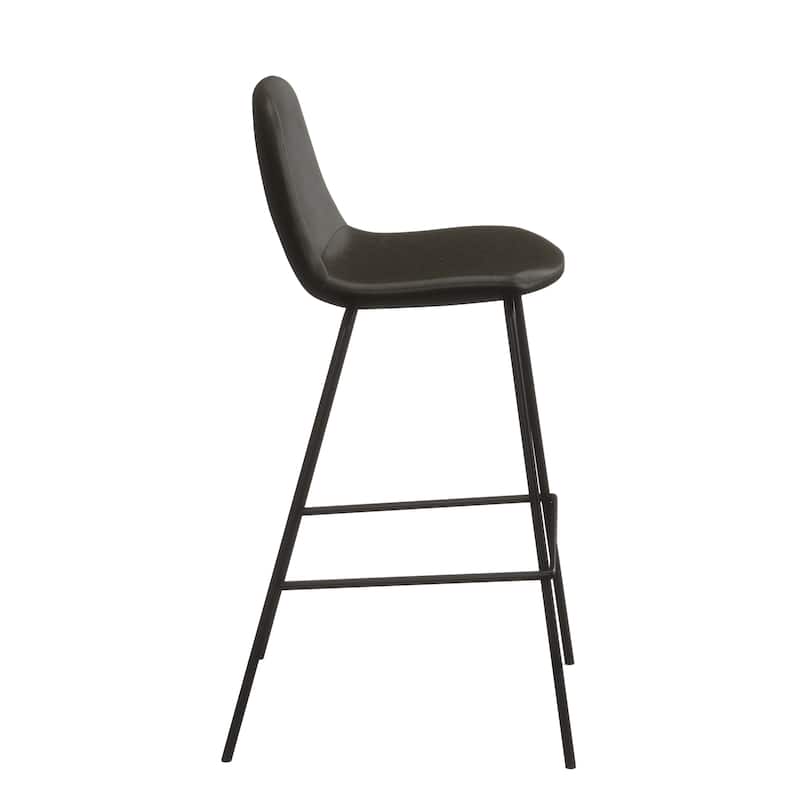 Maxine Vegan Leather Counter Height Stools Black Legs (Set of 2)