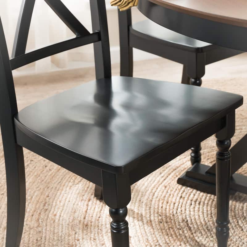 Bush Furniture Sterling 67W Dining Table with 6 Cross Back Chairs