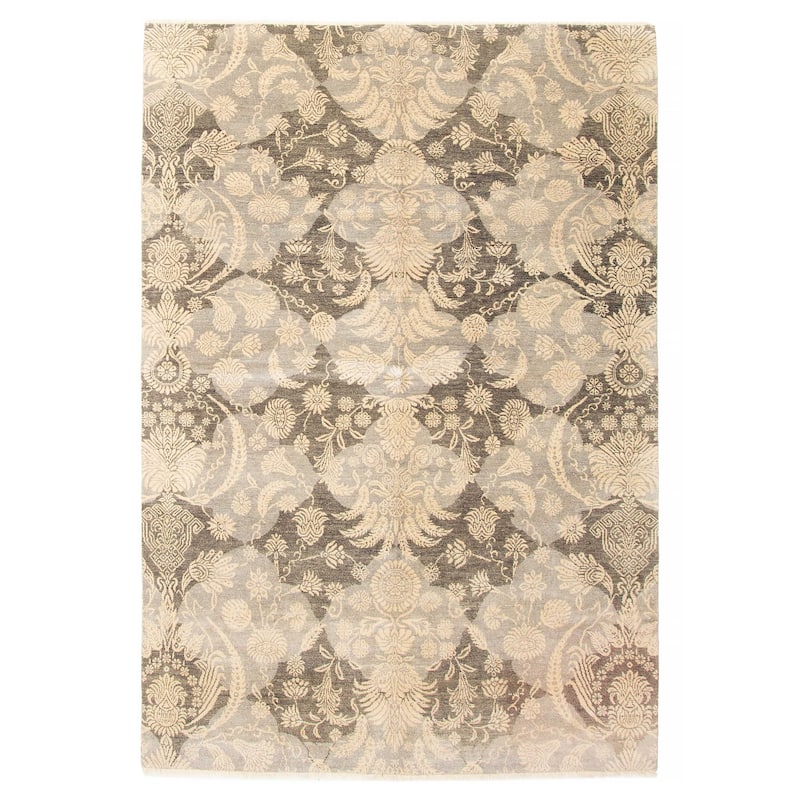 ECARPETGALLERY Hand-knotted Peshawar Ziegler Dark Grey Wool Rug - 5'4 x 8'0 - Dark Grey - 5'4 x 8'0