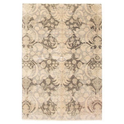 ECARPETGALLERY Hand-knotted Peshawar Ziegler Dark Grey Wool Rug - 5'4 x 8'0