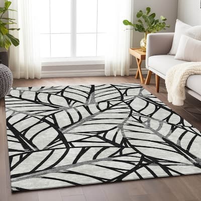 Premium Washable Super Soft Modern Palm Mayfield Rug