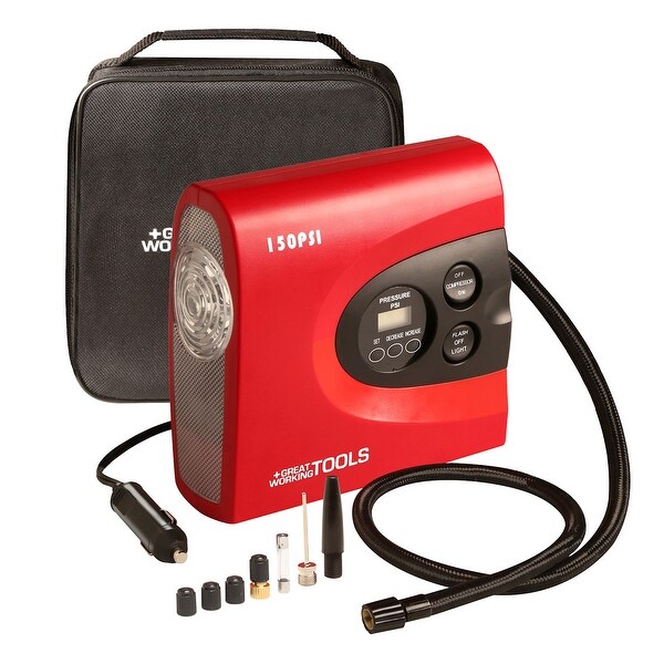Hyper tough dc 12v portable digital tire inflator shop and tire pump with auto shut off