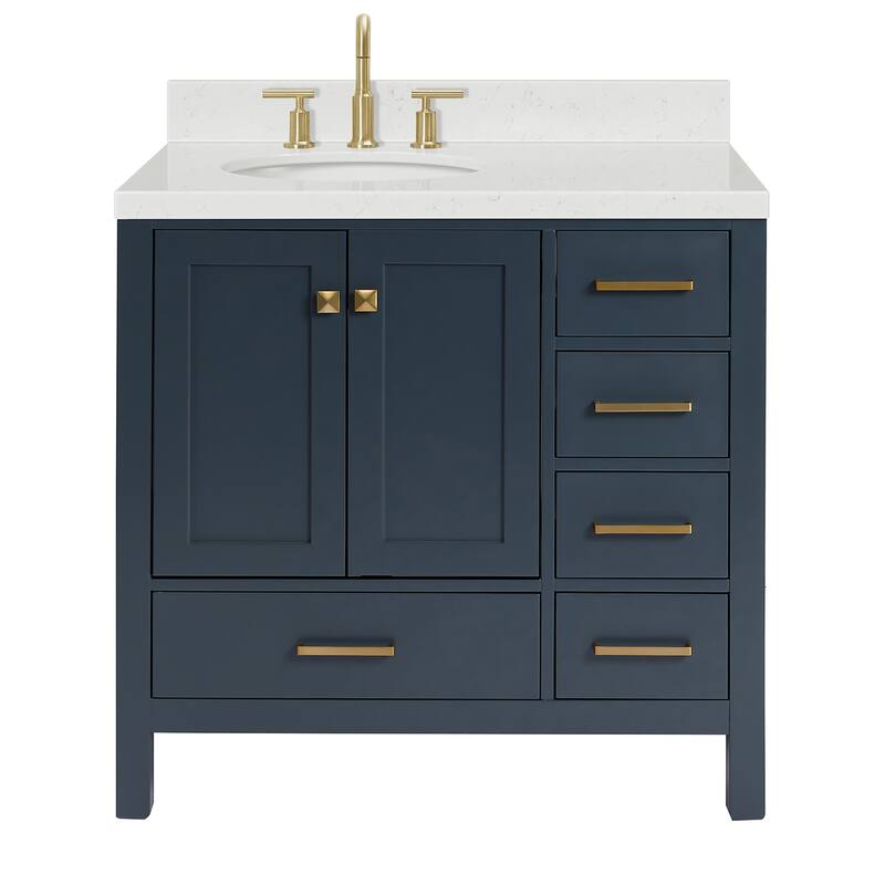 Ariel A036SLCQOVO Cambridge 36" Free Standing Single Basin Vanity Set - Midnight Blue