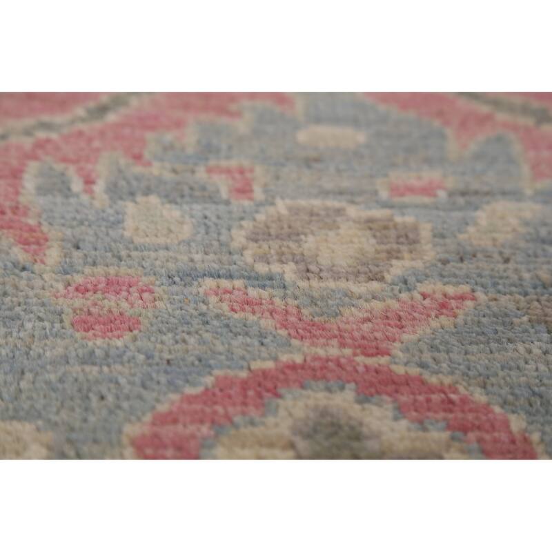 Pink Oushak Vegetable Dye Area Rug Handmade Wool Carpet - 6'0"x 8'8"