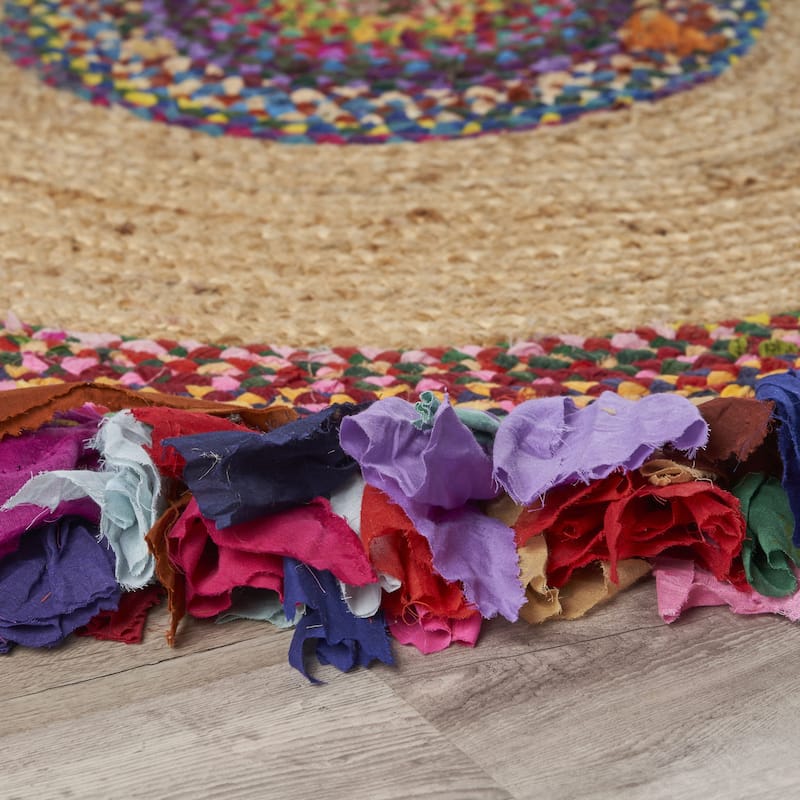Sevita Hand-woven Jute/ Cotton Multi-colored Area Rug