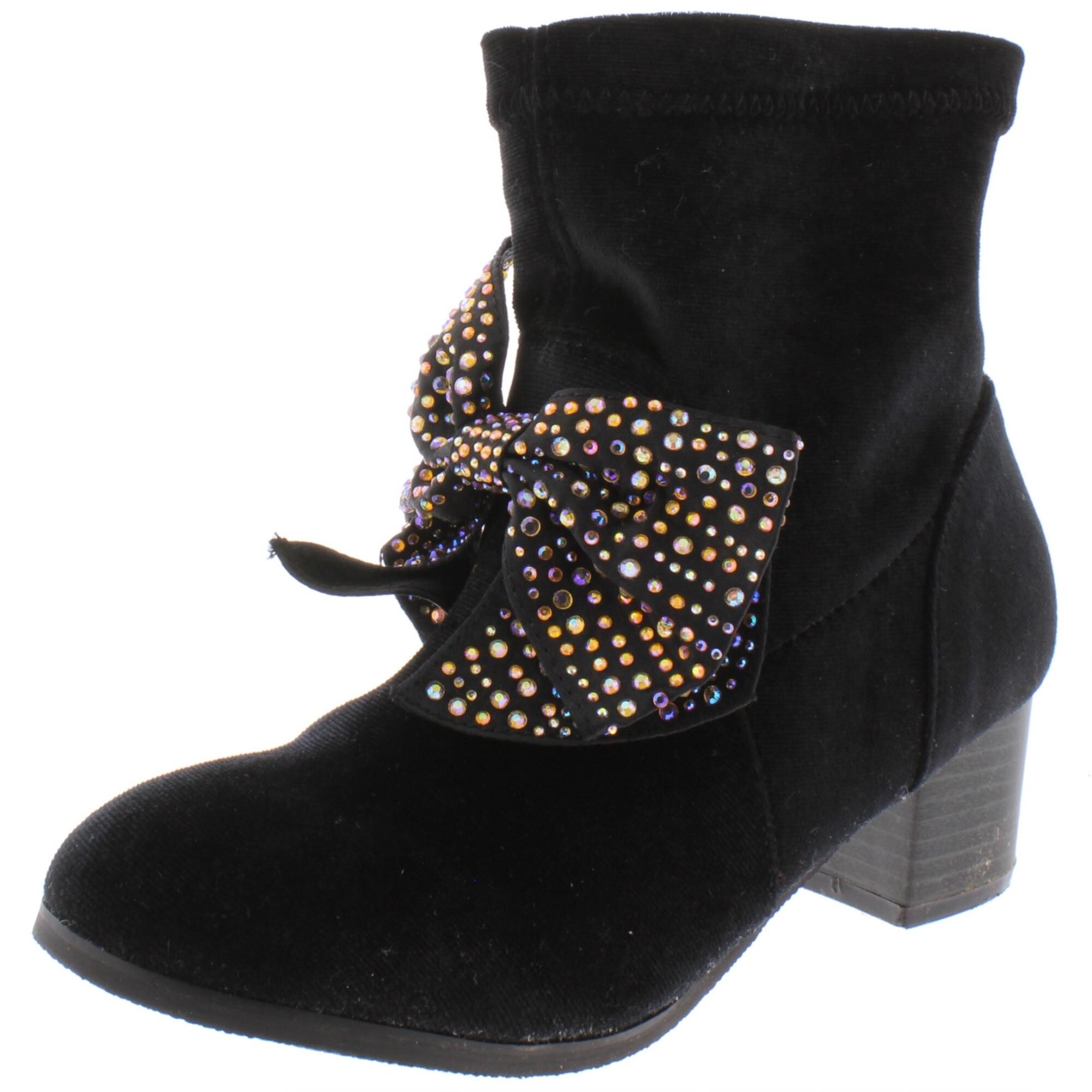 Shop Jessica Simpson Girls Estella Ankle Boots Velvet Ow Black