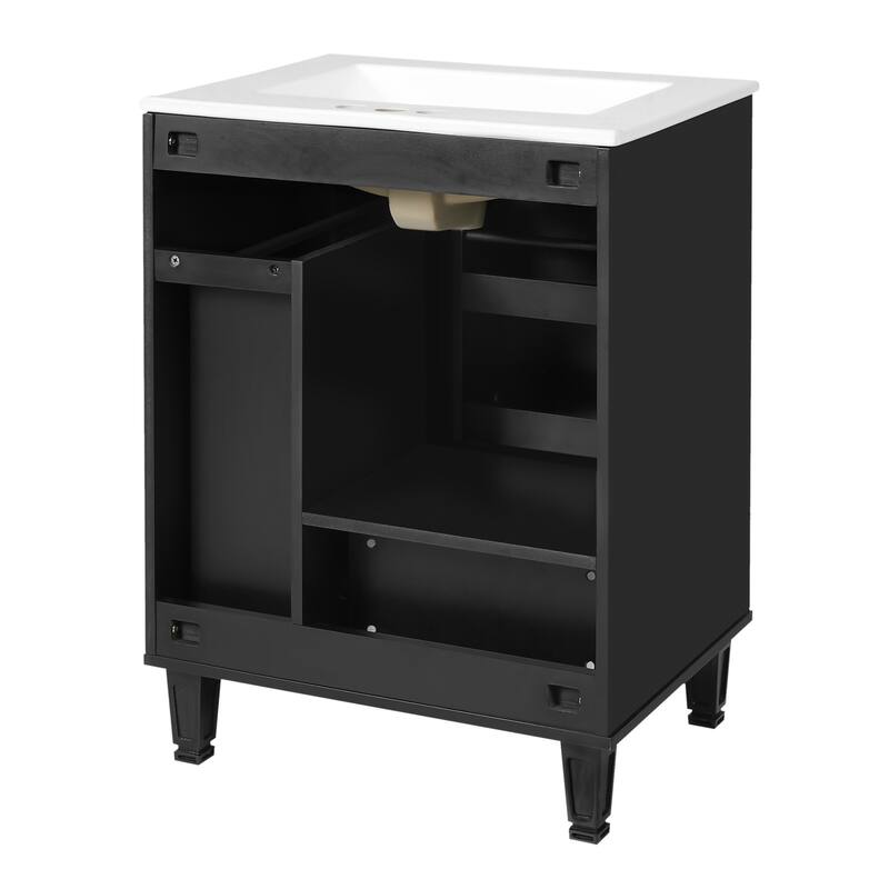 24"Freestanding Bathroom Vanity with Ceramic Sink