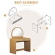 preview thumbnail 8 of 22, 39" Makeup Vanity Desk Bedroom Dressing Table with Curved Touch LED Light Makeup Mirror
