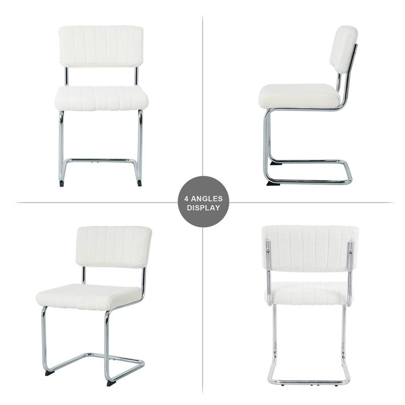 Modern Simple Light Luxury Dining Chair with Metal Leg(set of 2)