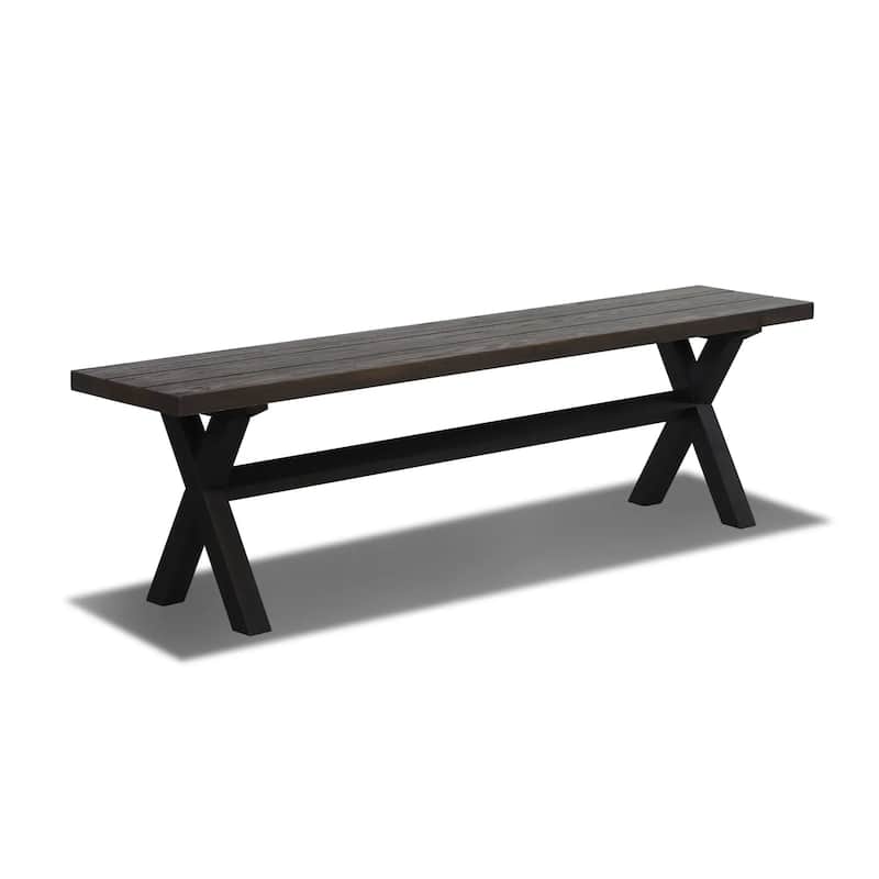 Cascais Solid Wood Bench with Trestle Base