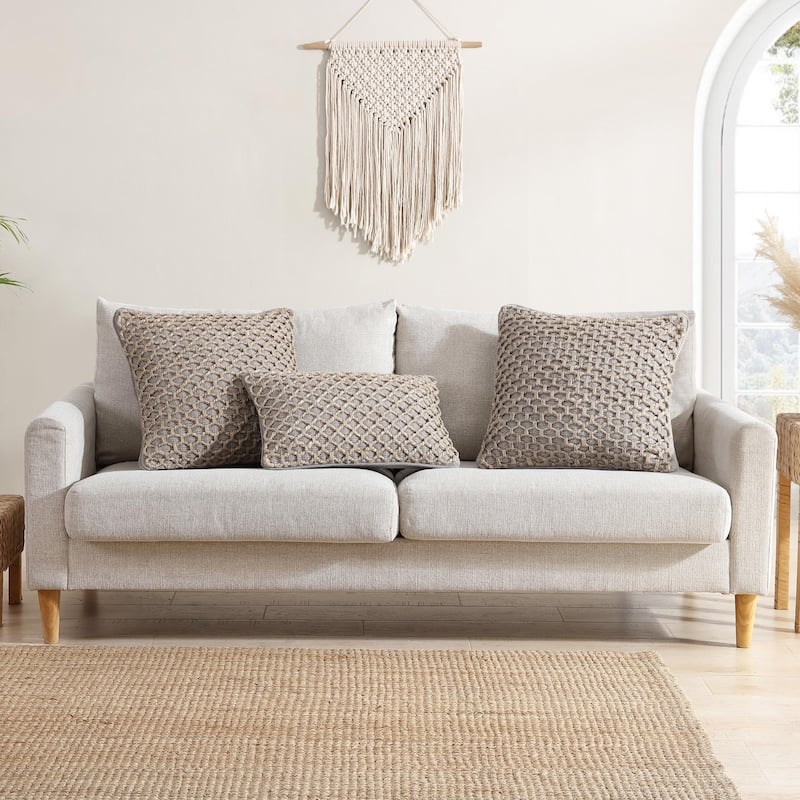Boho Living Jada Braided Cotton/Jute Throw Pillow Covers