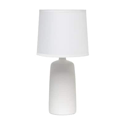 Simple Designs Textured Linear Ceramic Table Lamp, Off White - N/A