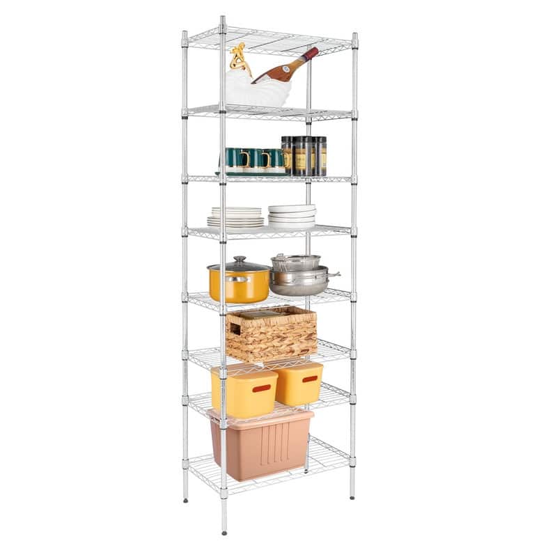 8-Tier Wire Shelving Unit Adjustable Steel Wire Rack