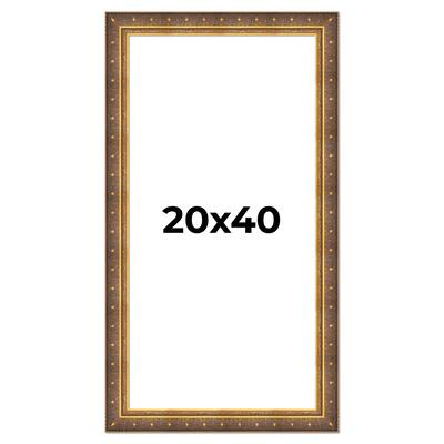 20x40 Frame Gold Real Wood Picture Frame inches Interior Frame Depth 1 inches Museo Bronze Ornate Photo Frame with UV Acrylic
