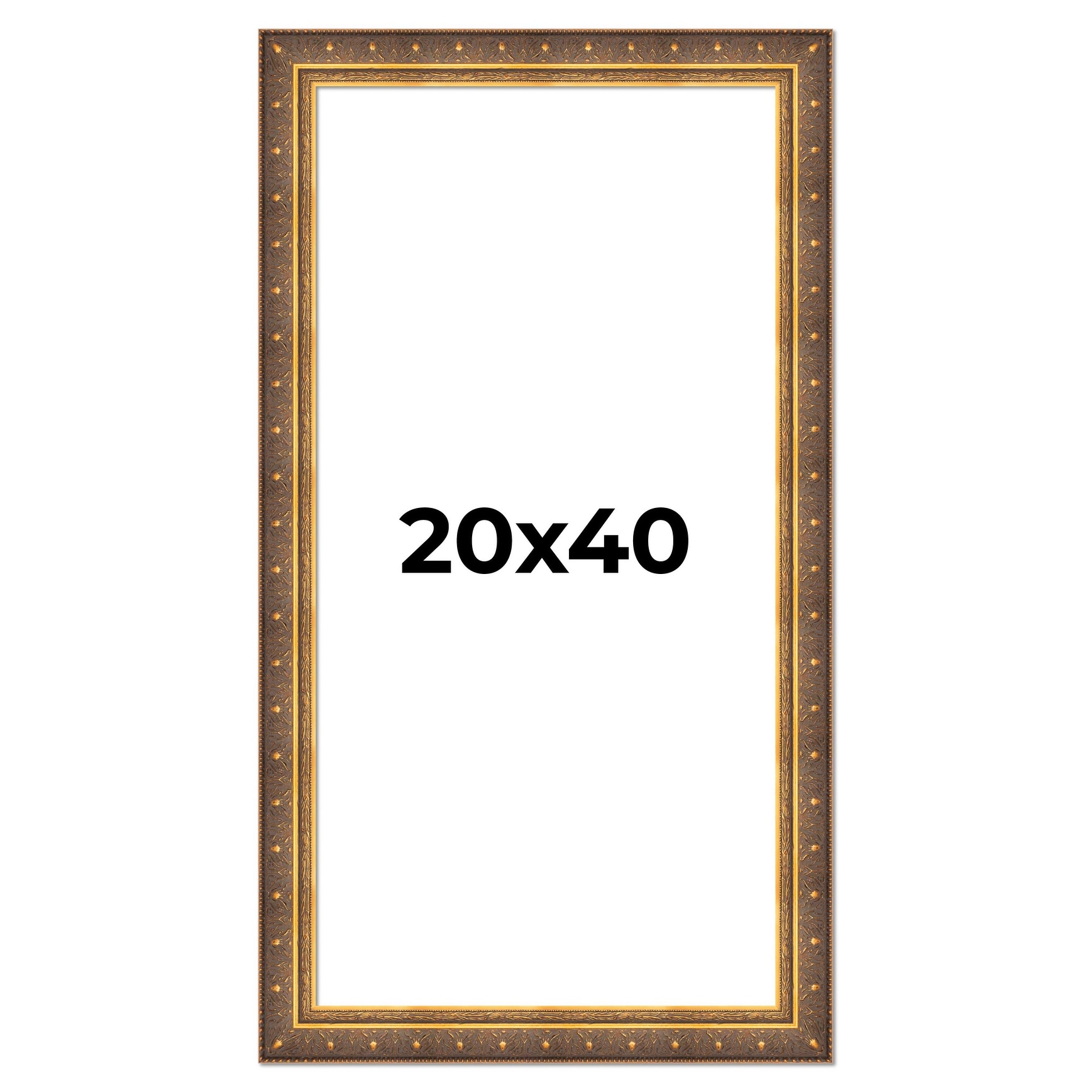 20x40 Frame Gold Real Wood Picture Frame inches Interior Frame Depth 1 inches Museo Bronze Ornate Photo Frame with UV Acrylic
