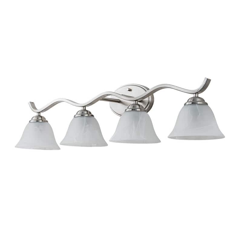 3-Light Alabaster Glass Bell Bathroom Vanity Wall Lamp - 31.5in