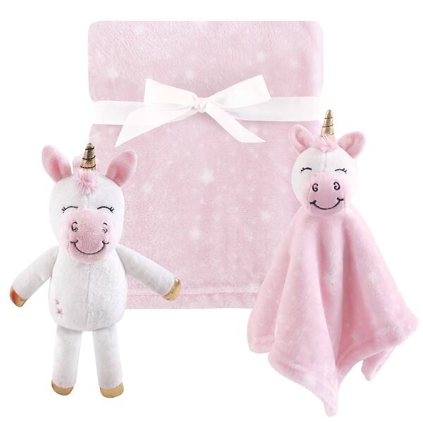 slide 1 of 1, Hudson Baby Infant Girl Plush Blanket, Security Blanket and Toy Set, Pink Unicorn Security Blanket, One Size One Size - Pink Unicorn Security Blanket