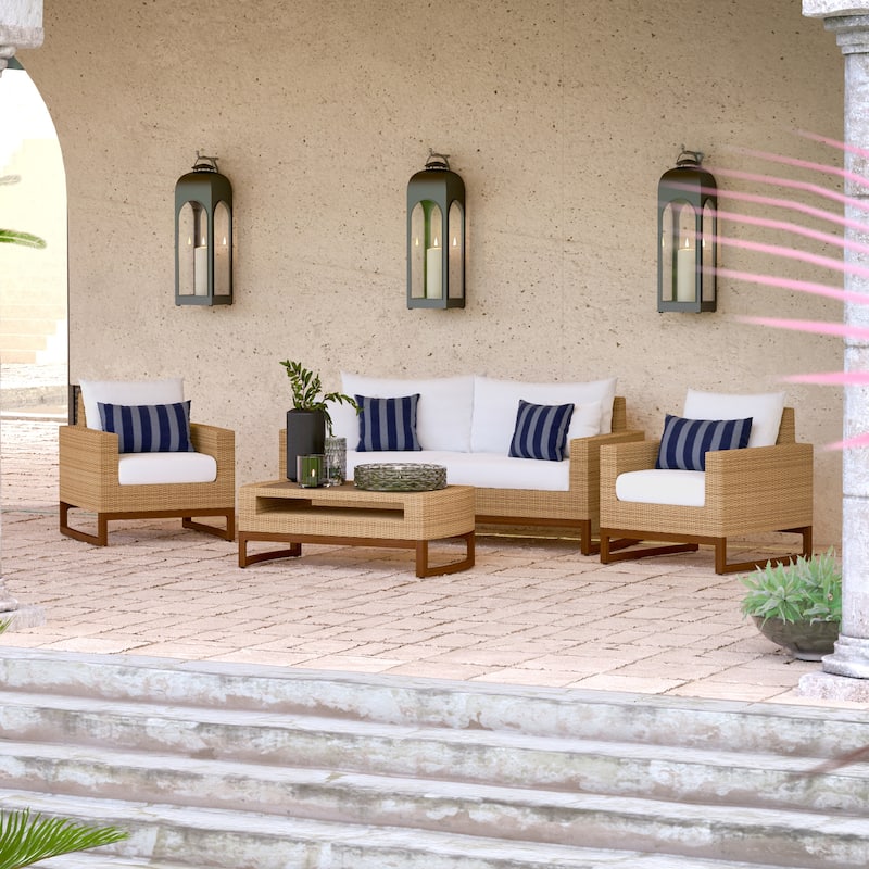 Milea 4 Piece Sunbrella Outdoor Patio Seating Set