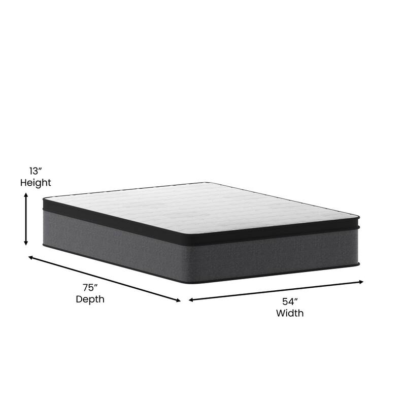 13" CertiPUR-US Certified Euro Top Hybrid Pocket Spring Mattress in a Box