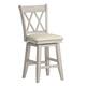 Eleanor Double X Back Wood Swivel Bar Stool by iNSPIRE Q Classic - Antique White - Counter height