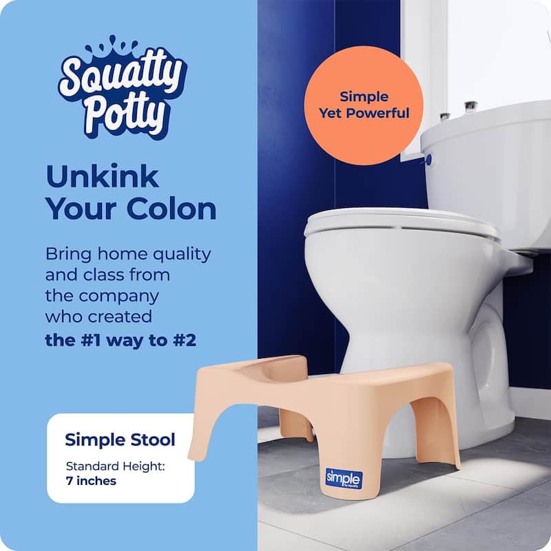 Squatty Potty Simple Bathroom Toilet Stool, Peach 7 Inch Ergonomic Stool - Posture-Enhancing Bathroom Footrest - Peach Fuzz