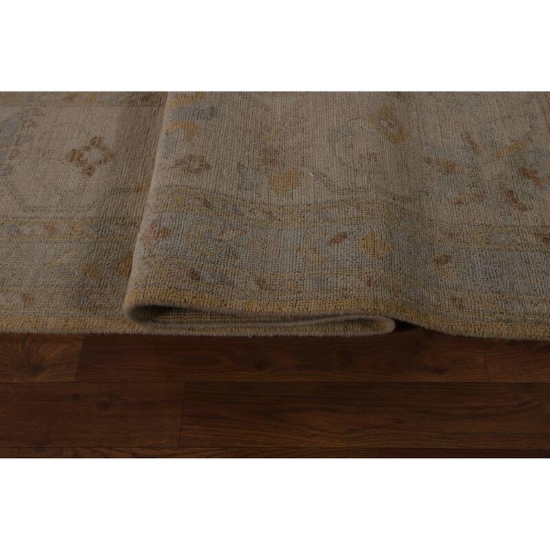 Vegetable Dye Oushak Turkish Large Rug Handmade Oriental Wool Carpet - 10'5"x 13'10"