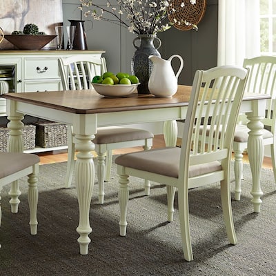 The Gray Barn Cumberland Creek Nutmeg & White Rectangular Leg Table