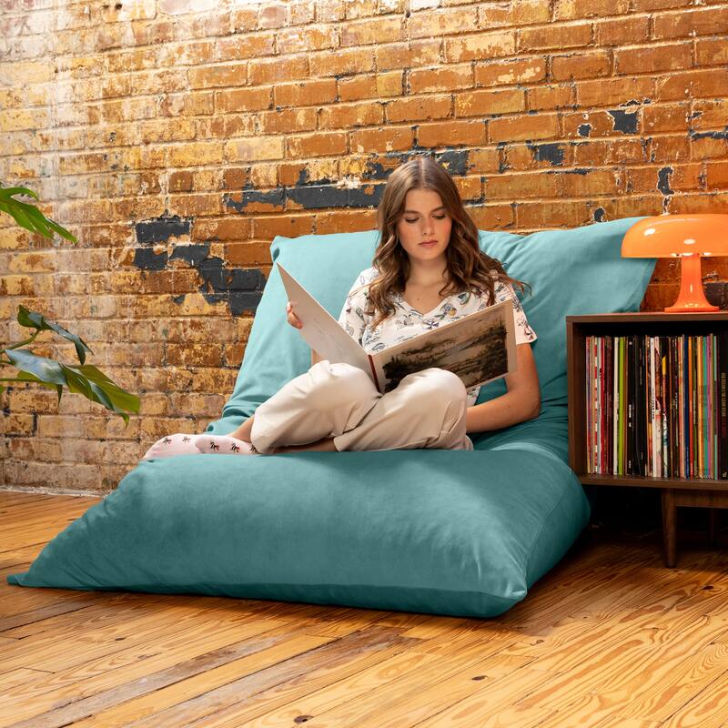 Pillow Saxx Bean Bag Rocking Chair - Elegant Oversized Rocker with Modern Wood Frame
