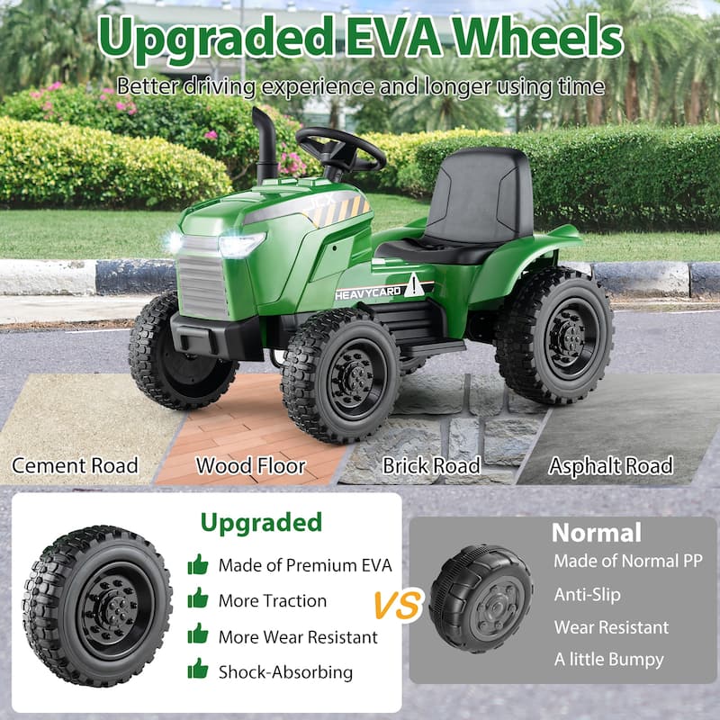 Gymax 2-in-1 Kids Ride On Tractor 12V Battery Powered Toy Car w/
