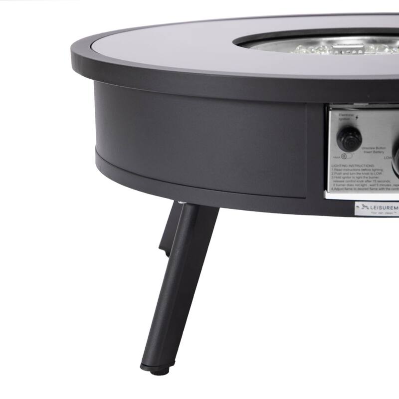 Leisuremod Walbrooke Modern Outdoor Patio Round Fire Pit Table for Porch Backyard Deck - 29