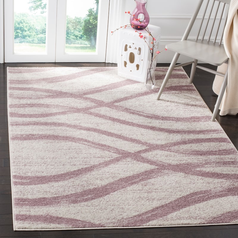 SAFAVIEH Adirondack Lelia Modern Abstract Distressed Rug - 10' x 14' - Cream/Purple
