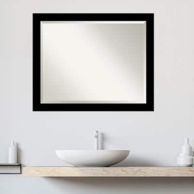 Brushed Beveled Framed Bathroom Vanity Wall Mirror - Brushed Black